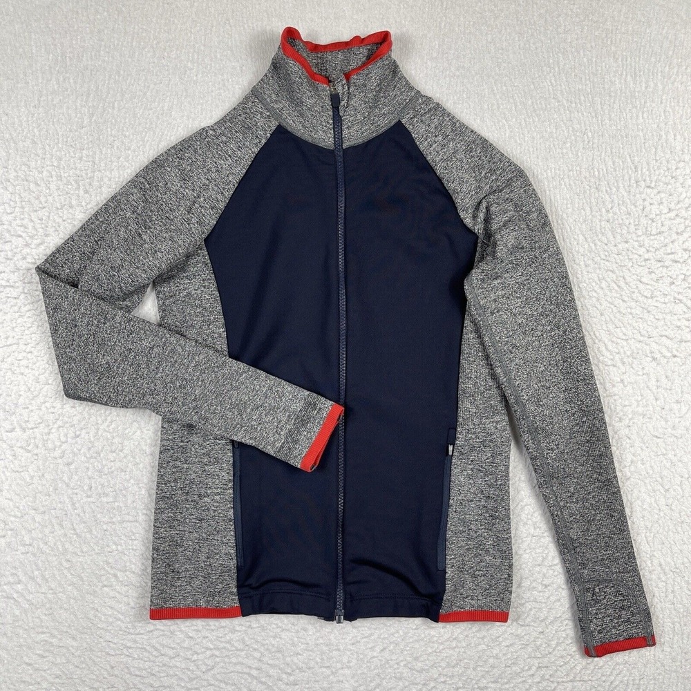 Athleta Jacket Womens Small Blue Gray Andes Hybrid Casual Workout Gym Training